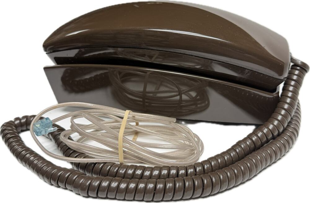 Vintage GTE 980 StyleLine Rotary Telephone 1970s Brown Landline with Cord